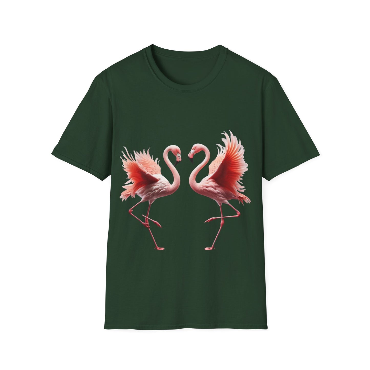 Flamingo Love Unisex Softstyle T-Shirt – Tropical Vibes for Every Occasion!