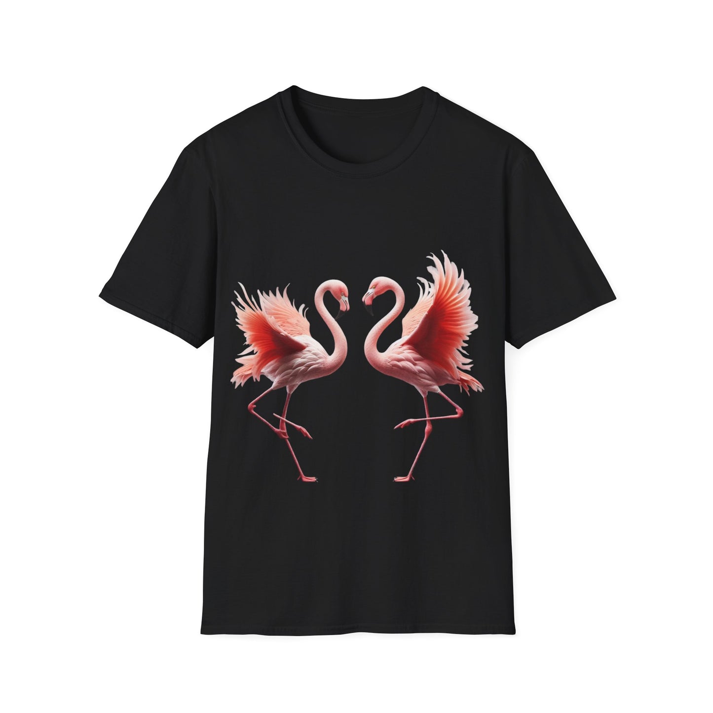 Flamingo Love Unisex Softstyle T-Shirt – Tropical Vibes for Every Occasion!