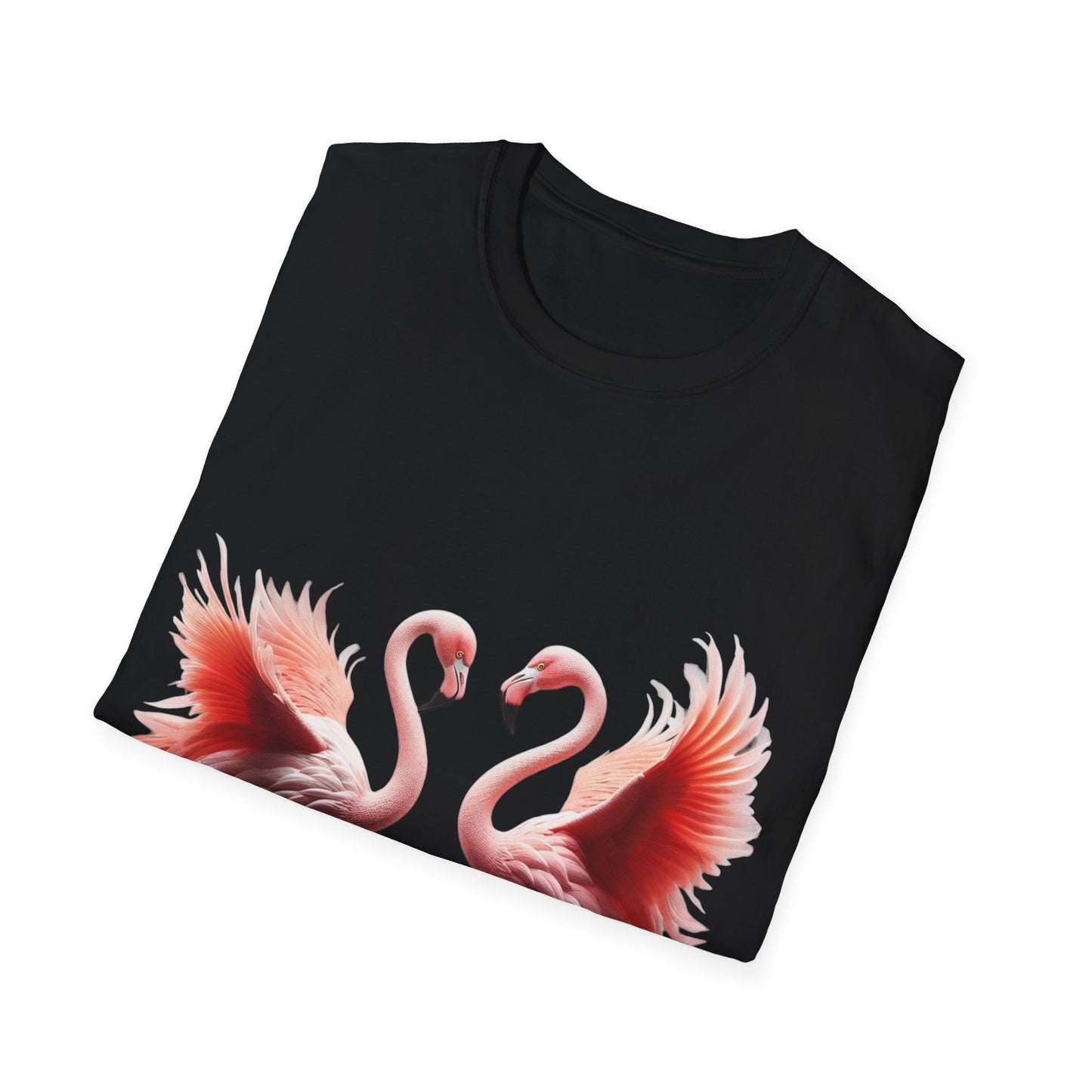 Flamingo Love Unisex Softstyle T-Shirt – Tropical Vibes for Every Occasion!