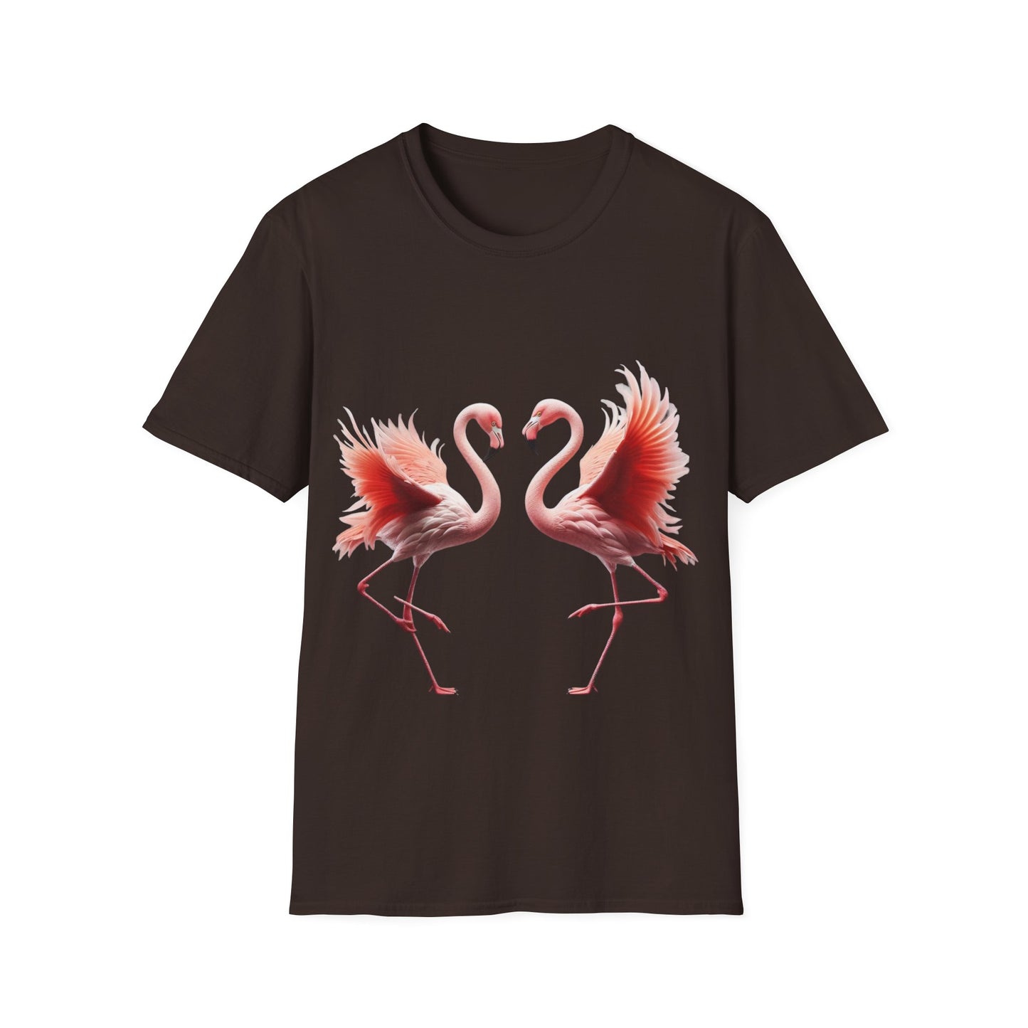 Flamingo Love Unisex Softstyle T-Shirt – Tropical Vibes for Every Occasion!